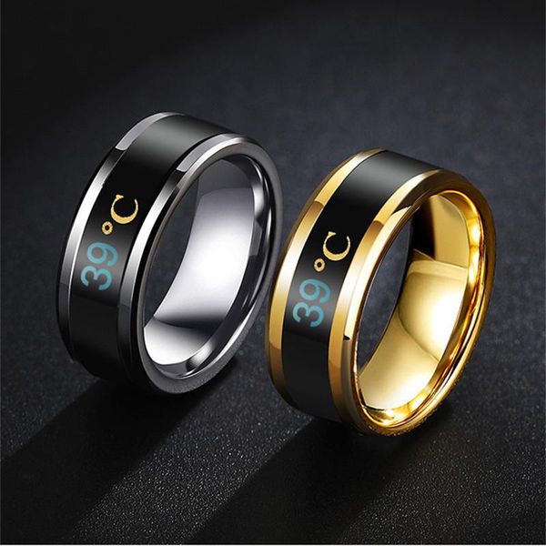 cluster rings stainless steel ring sensor body smart temperature couple finger waterproof discolor unique fashion women man trinket, Golden;silver
cluster rings stainless steel ring sensor body smart temperature couple finger waterproof discolor unique fashion women man trinket, Golden;silver