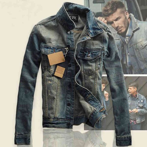 men's jackets vintage brand men denim jacket tide star slim jackets for fashion casual turn down collar 7g9b, Black;brown
men's jackets vintage brand men denim jacket tide star slim jackets for fashion casual turn down collar 7g9b, Black;brown