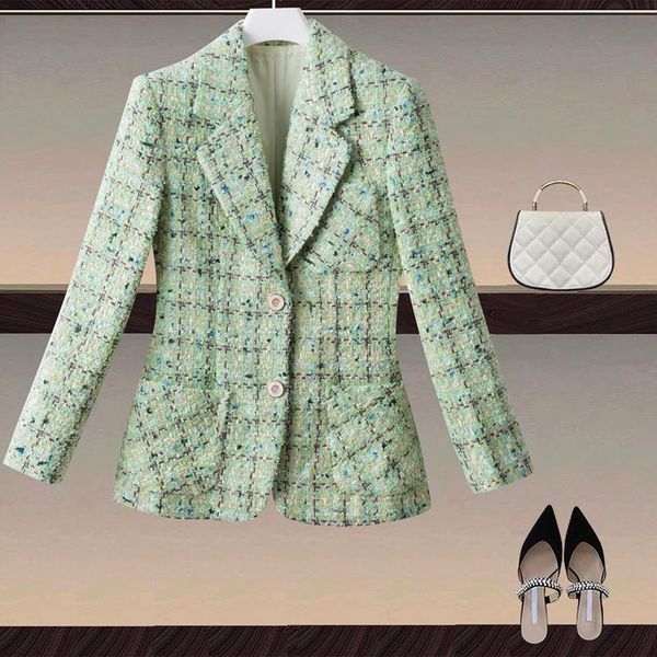 women's wool & blends coat autumn designer diamond button plaid tweed exquisite fashion party office vintage elegant jacket, Black
women's wool & blends coat autumn designer diamond button plaid tweed exquisite fashion party office vintage elegant jacket, Black