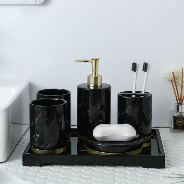 nordic golden light luxury ceramic bathroom wash set 5/piece household lotion bottle mouthwash cup toothbrush soap dish bath accessory
nordic golden light luxury ceramic bathroom wash set 5/piece household lotion bottle mouthwash cup toothbrush soap dish bath accessory
