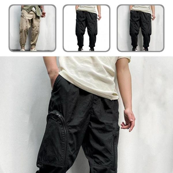 men's pants clothes fabulous mid waist zipper men trousers comfy pockets for daily, Black
men's pants clothes fabulous mid waist zipper men trousers comfy pockets for daily, Black