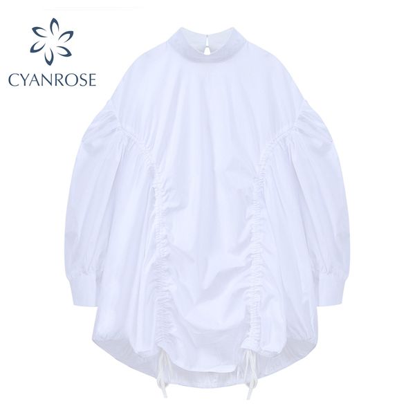 white shirt dress women puff long sleeve oversized crop dresses droped drawstring lace up retro sweet korean stand collar frocks 210417, Black;gray
white shirt dress women puff long sleeve oversized crop dresses droped drawstring lace up retro sweet korean stand collar frocks 210417, Black;gray