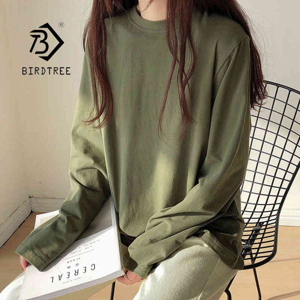 7 colors autumn women basic solid t-shirt oversize cotton o-neck green tees spring casual full sleeve autumn bottoming t085 210430, White
7 colors autumn women basic solid t-shirt oversize cotton o-neck green tees spring casual full sleeve autumn bottoming t085 210430, White