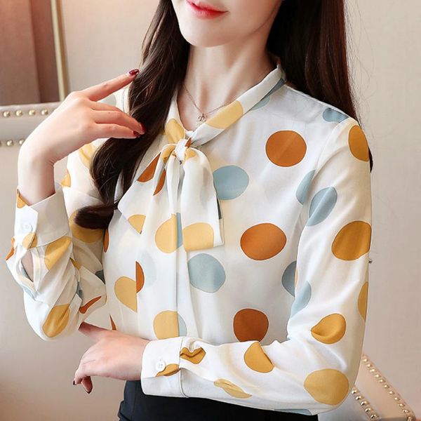women's blouses & shirts blusas mujer de moda 2021 spring long sleeve women casual dot chiffon blouse ladies womens and c424, White
women's blouses & shirts blusas mujer de moda 2021 spring long sleeve women casual dot chiffon blouse ladies womens and c424, White