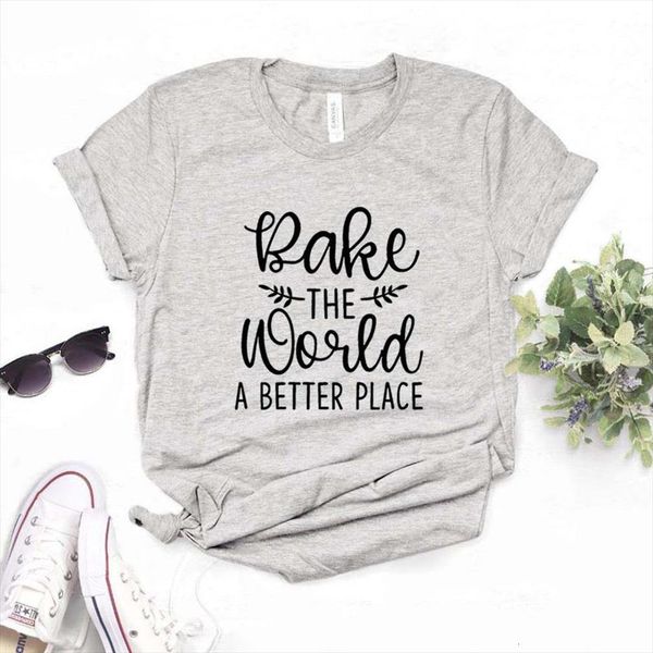 bake the world a better mens and place print women cotton casual shirt for lady yong girl tee, White;black
bake the world a better mens and place print women cotton casual shirt for lady yong girl tee, White;black