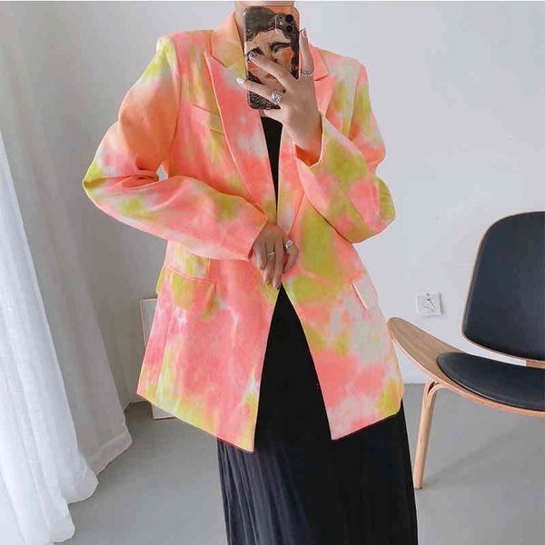 women's suits & blazers irmã fara chique solto tie dye blazer primavera jaqueta feminina casaco fino único botão blazers senhoras, White;black
women's suits & blazers irmã fara chique solto tie dye blazer primavera jaqueta feminina casaco fino único botão blazers senhoras, White;black