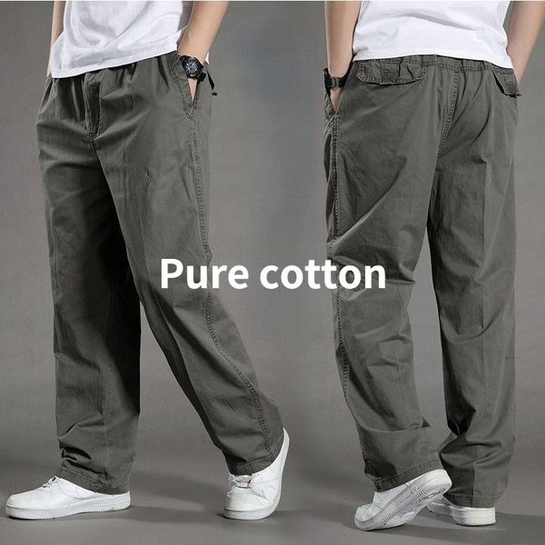 men's pants autumn cotton casual loose straight large size wide leg long multi-pocket overalls solid color joggers streetwear, Black
men's pants autumn cotton casual loose straight large size wide leg long multi-pocket overalls solid color joggers streetwear, Black