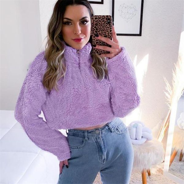 women's hoodies & sweatshirts women soft lamb fleece plush long-sleeved wear fall winter short pullovers zipper stand collar warm crop, Black
women's hoodies & sweatshirts women soft lamb fleece plush long-sleeved wear fall winter short pullovers zipper stand collar warm crop, Black