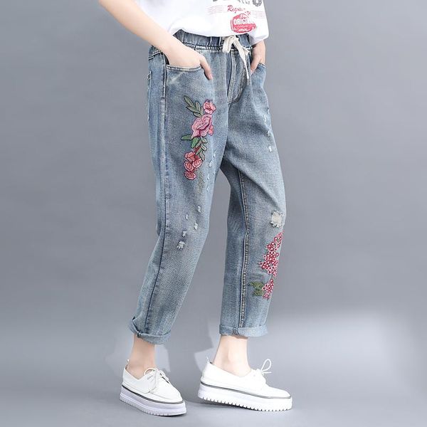 jeans woman summer2021 summer embroidered large size wild loose women increase xxxl women's, Blue
jeans woman summer2021 summer embroidered large size wild loose women increase xxxl women's, Blue