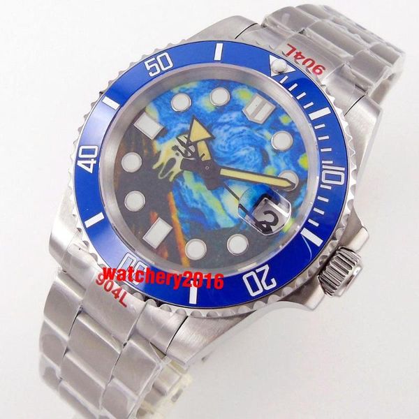 wristwatches 40mm blue face men's automatic watch japan nh35 movement sapphire 904l bracelet glide lock buckle date cyclops ceramic ins, Slivery;brown
wristwatches 40mm blue face men's automatic watch japan nh35 movement sapphire 904l bracelet glide lock buckle date cyclops ceramic ins, Slivery;brown