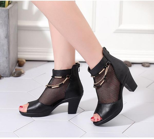 summer female leather roman women's sandals heels women high solid femme fashion pumps shoes, Black
summer female leather roman women's sandals heels women high solid femme fashion pumps shoes, Black