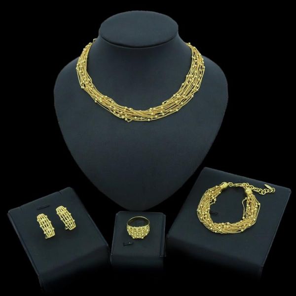 earrings & necklace yulaili dubai gold jewelry sets chain choker stud charm bracelet ring for women party wedding jewelery set, Silver
earrings & necklace yulaili dubai gold jewelry sets chain choker stud charm bracelet ring for women party wedding jewelery set, Silver
