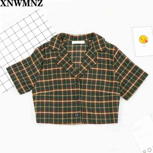 plaid summer crop women short sleeve plaid shirt for vintage blouses korean button up skirt 210520, White;black
plaid summer crop women short sleeve plaid shirt for vintage blouses korean button up skirt 210520, White;black