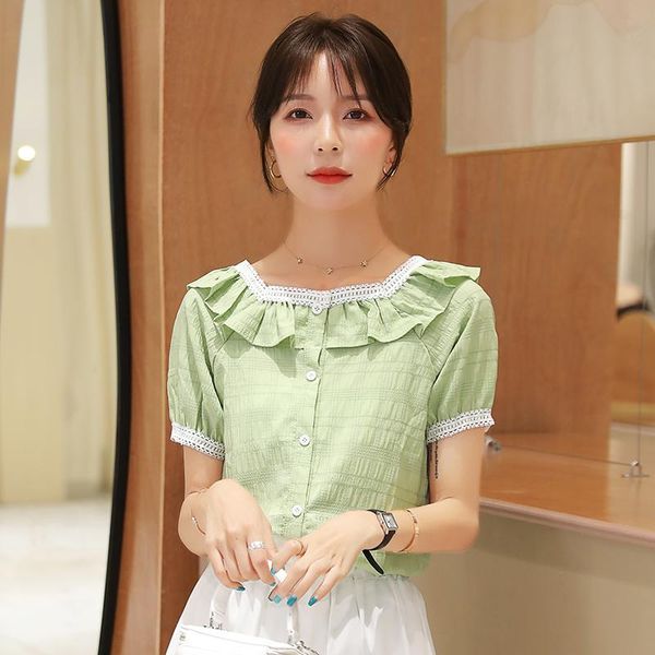 women's blouses & shirts coigarsam short sleeve blouse women chiffon lace blusas womens and purple green 9616, White
women's blouses & shirts coigarsam short sleeve blouse women chiffon lace blusas womens and purple green 9616, White