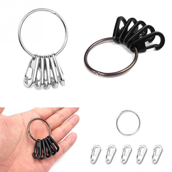keychains stainless steel carabiner bottle hook keychain buckle hanging padlock release keyring camping spring snap with 5 buckles, Silver
keychains stainless steel carabiner bottle hook keychain buckle hanging padlock release keyring camping spring snap with 5 buckles, Silver