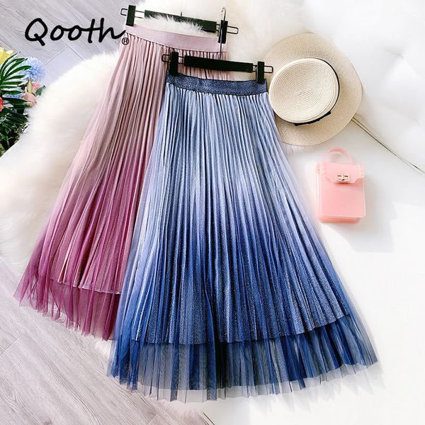 qooth summer trendy women skirts all-match gradient color shiny tulle pleated skirts tutu midi skirts with lining qt018 210518, Black
qooth summer trendy women skirts all-match gradient color shiny tulle pleated skirts tutu midi skirts with lining qt018 210518, Black