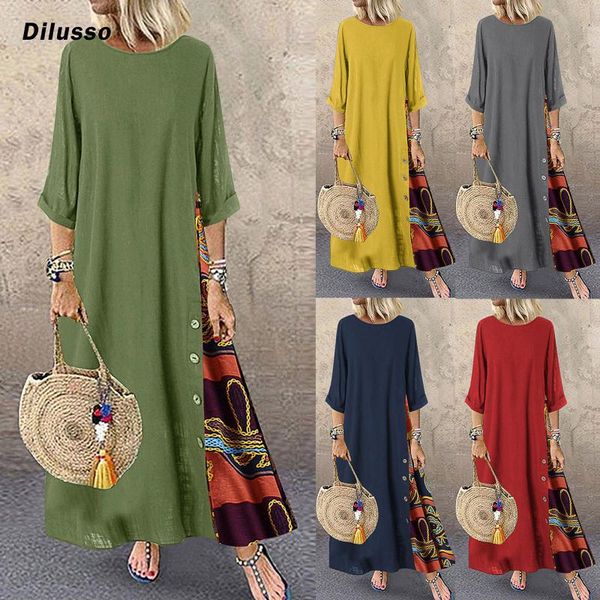 casual dresses women patchwork long sleeves o-neck button high low hem plus size dress bohemia autumn spring ladies, Black;gray
casual dresses women patchwork long sleeves o-neck button high low hem plus size dress bohemia autumn spring ladies, Black;gray