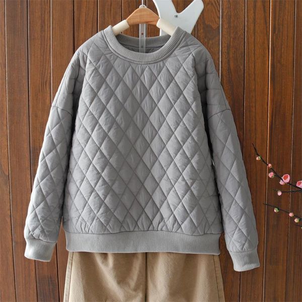 women's hoodies & sweatshirts style retro quilted pullover warm long sleeve argyle plalid solid color round neck moletom, Black
women's hoodies & sweatshirts style retro quilted pullover warm long sleeve argyle plalid solid color round neck moletom, Black