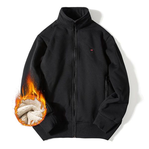 men's hoodies & sweatshirts sweatshirt plus size lambswool men padded winter thick velvet loose stand collar turtleneck cardigan coat s, Black
men's hoodies & sweatshirts sweatshirt plus size lambswool men padded winter thick velvet loose stand collar turtleneck cardigan coat s, Black