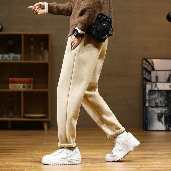 men's pants autumn and winter woolen fashion retro casual men streetwear wild loose korean style straight trousers mens, Black
men's pants autumn and winter woolen fashion retro casual men streetwear wild loose korean style straight trousers mens, Black