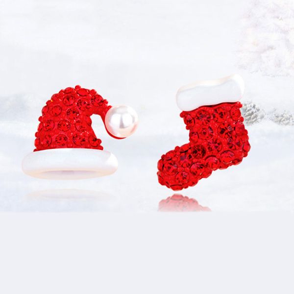 christmas creative rhinestone sock hat stud earrings for women girls exquisite enamel moon drop earring imitation pearl fashion jewelry new, Golden;silver
christmas creative rhinestone sock hat stud earrings for women girls exquisite enamel moon drop earring imitation pearl fashion jewelry new, Golden;silver