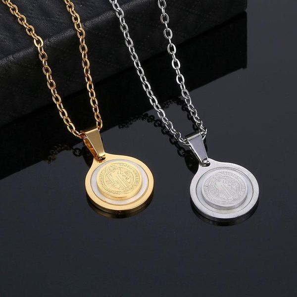 pendant necklaces 316l stainless steel choker round shell jesus fashion necklace jewelry for women anniversary gift, Silver
pendant necklaces 316l stainless steel choker round shell jesus fashion necklace jewelry for women anniversary gift, Silver