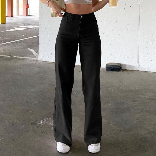 women's jeans high waist straight pants women casual trousers wide leg solid loose stretch 2021, Blue
women's jeans high waist straight pants women casual trousers wide leg solid loose stretch 2021, Blue
