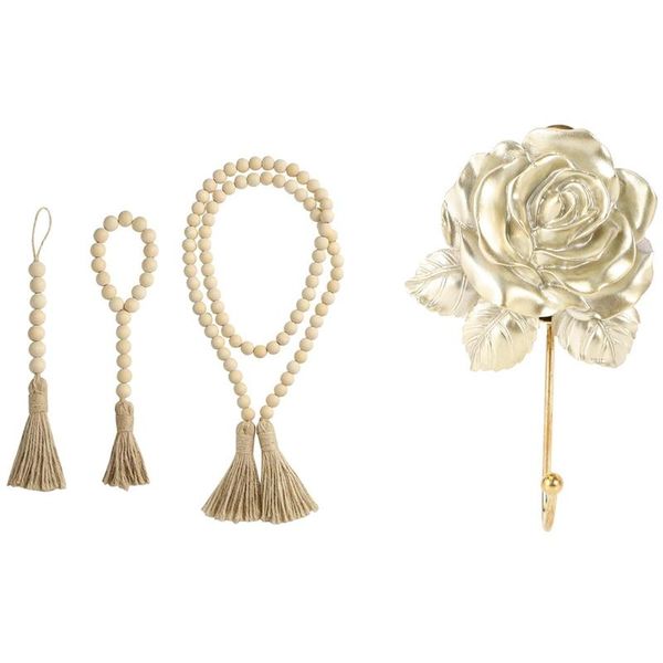 4pcs wall mounted vintage dress rose hat coat hook & 3 pieces wood bead garland with tassels rustic prayer beads hooks rails
4pcs wall mounted vintage dress rose hat coat hook & 3 pieces wood bead garland with tassels rustic prayer beads hooks rails