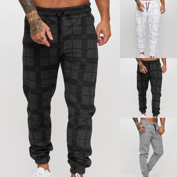 men's pants autumn/winter straight men trousers plaid print leisure mid waist jogger ankle-banded sweatpants for daily wear, Black
men's pants autumn/winter straight men trousers plaid print leisure mid waist jogger ankle-banded sweatpants for daily wear, Black
