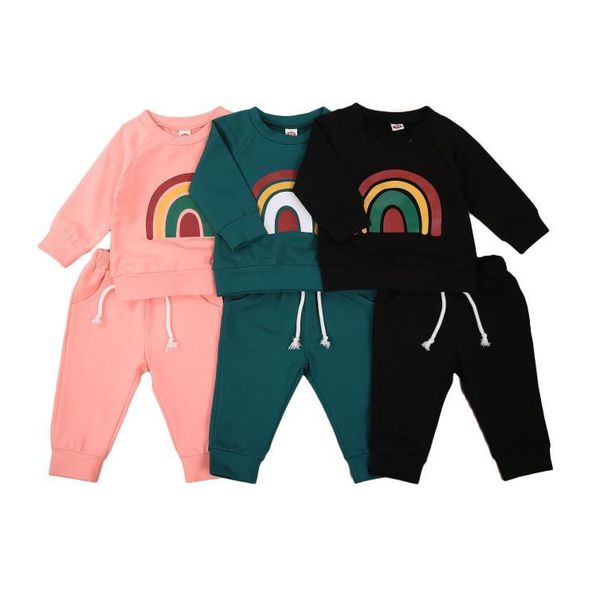 clothing sets 2021 kids baby girls boys rainbow 2pcs clothes set long sleeve pullover lace up elastic pants spring fall suit 0-3y, White
clothing sets 2021 kids baby girls boys rainbow 2pcs clothes set long sleeve pullover lace up elastic pants spring fall suit 0-3y, White