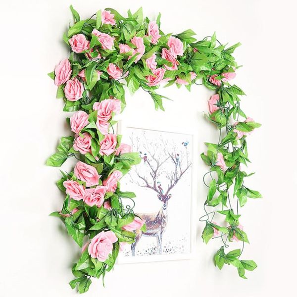 decorative flowers & wreaths 245cm fake silk rose ivy vine artificial with green leaves for home wedding decoration hanging garland decor
decorative flowers & wreaths 245cm fake silk rose ivy vine artificial with green leaves for home wedding decoration hanging garland decor