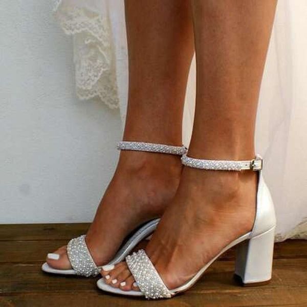 sandals summer women luxury white high heels fashion pearls bridal wedding shoes open toe ankle strap ladies party, Black
sandals summer women luxury white high heels fashion pearls bridal wedding shoes open toe ankle strap ladies party, Black