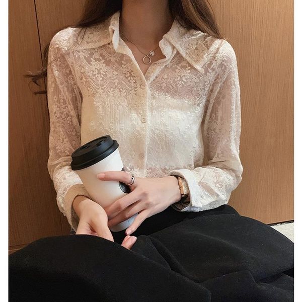 women's blouses & shirts 2021 women hollow out chiffon lace blouse long sleeve stand collar floral shirt casual clothing blusas fu, White
women's blouses & shirts 2021 women hollow out chiffon lace blouse long sleeve stand collar floral shirt casual clothing blusas fu, White