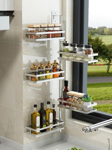 stainless steel kitchen rack punch-organizers storage seasoning wall-mounted bottles & jars
stainless steel kitchen rack punch-organizers storage seasoning wall-mounted bottles & jars