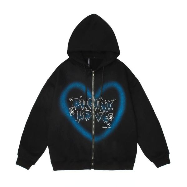 men's hoodies & sweatshirts korean fashion graffiti heart letter bear printed fleece zip up men pullover harajuku hooded cotton jacket, Black
men's hoodies & sweatshirts korean fashion graffiti heart letter bear printed fleece zip up men pullover harajuku hooded cotton jacket, Black
