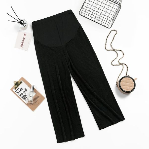 pregnant women's wide-leg pants summer striped cropped trousers loose and thin casual belly lift pant maternity bottoms, White
pregnant women's wide-leg pants summer striped cropped trousers loose and thin casual belly lift pant maternity bottoms, White