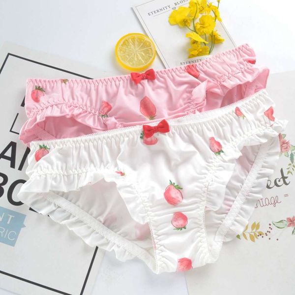 cartoon strawberry patterned panties sweet girl bow seamless underwear women menstrual lingerie soft breathable briefs, Black;white
cartoon strawberry patterned panties sweet girl bow seamless underwear women menstrual lingerie soft breathable briefs, Black;white
