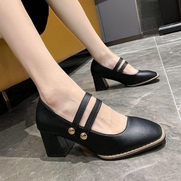 dress shoes mary jane square toe retro shallow mouth all-match high heels korean style elegant temperament women's single, Black
dress shoes mary jane square toe retro shallow mouth all-match high heels korean style elegant temperament women's single, Black