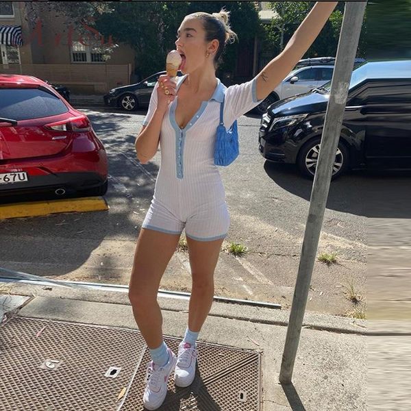 summer white ribbed fitted jumpsuit women single-breasted short sleeve cute playsuit romper asju60959, Black;white
summer white ribbed fitted jumpsuit women single-breasted short sleeve cute playsuit romper asju60959, Black;white