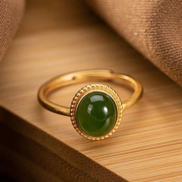 cluster rings silver inlaid natural hetian jasper opening adjustable ring unique ancient gold craft charm women's brand jewelry, Golden;silver
cluster rings silver inlaid natural hetian jasper opening adjustable ring unique ancient gold craft charm women's brand jewelry, Golden;silver