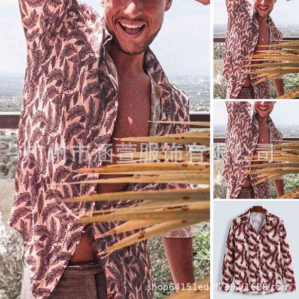 boutique fashion shirt 2021 men's floral hawaiian casual printed long sleeve, White;black
boutique fashion shirt 2021 men's floral hawaiian casual printed long sleeve, White;black