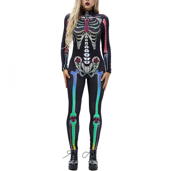 women's jumpsuits & rompers multicolor bone print long sleeve slim halloween costumes complementary touch personality jumpsuit, Black;white
women's jumpsuits & rompers multicolor bone print long sleeve slim halloween costumes complementary touch personality jumpsuit, Black;white