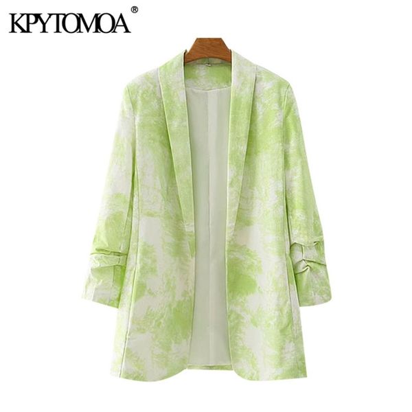 women fashion tie-dye print open stitch blazer coat vintage pleated long sleeve female outerwear chic 210421, White;black
women fashion tie-dye print open stitch blazer coat vintage pleated long sleeve female outerwear chic 210421, White;black