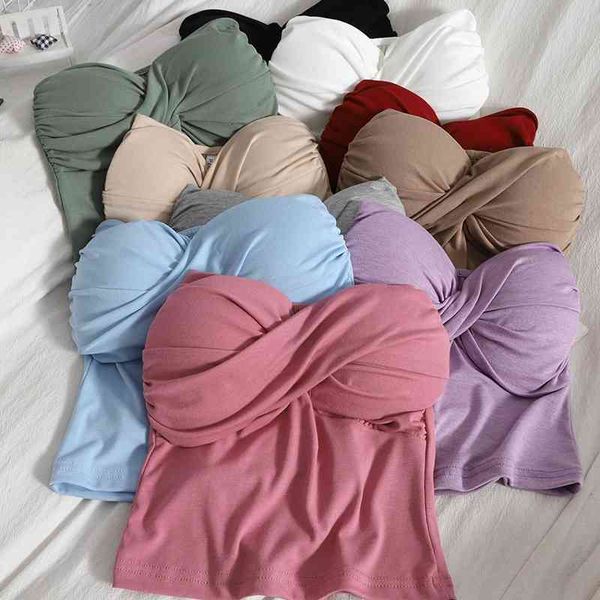women's tanks & camis twisted chest pad tube summer casual solid color backless women vest base wrap cami 8gdm, White
women's tanks & camis twisted chest pad tube summer casual solid color backless women vest base wrap cami 8gdm, White