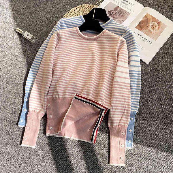 men's and women's 2021 spring new tb striped women wear navy sweater small fresh sweater pink pullover fashion, White;black
men's and women's 2021 spring new tb striped women wear navy sweater small fresh sweater pink pullover fashion, White;black