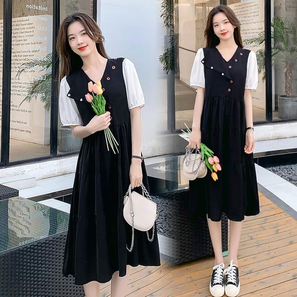 maternity dresses 389# dress summer short sleeves korean style v neck patchwork loose a line pregnant women plus size mom, White
maternity dresses 389# dress summer short sleeves korean style v neck patchwork loose a line pregnant women plus size mom, White
