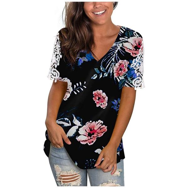 women's blouses & shirts fashion floral printing tunic women v-neck summer short sleeve blouse vintage clothing blusas elegantes, White
women's blouses & shirts fashion floral printing tunic women v-neck summer short sleeve blouse vintage clothing blusas elegantes, White