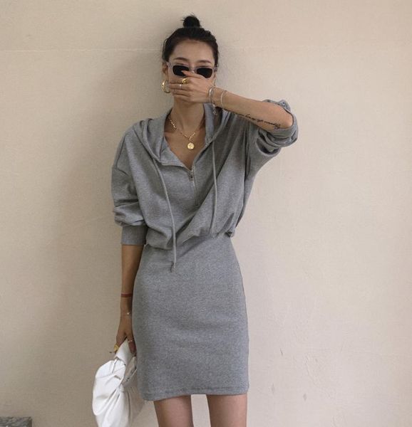 casual dresses fashion women autumn spring bodycon dress 2021 full sleeve hooded hoodies sweatshirt mini vestidos ds228, Black;gray
casual dresses fashion women autumn spring bodycon dress 2021 full sleeve hooded hoodies sweatshirt mini vestidos ds228, Black;gray