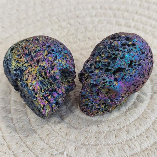 decorative objects & figurines 1pc natural aura rainbow rock skulls multicolored crystal alien head specimen sample mineral bone for gift
decorative objects & figurines 1pc natural aura rainbow rock skulls multicolored crystal alien head specimen sample mineral bone for gift