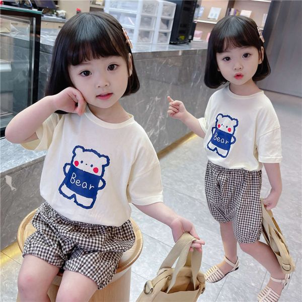 girls' suit children's foreign style clothes spring and summer short sleeve net red girls' two piece, White
girls' suit children's foreign style clothes spring and summer short sleeve net red girls' two piece, White